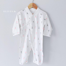 Load image into Gallery viewer, Blue or Prink Boho Buttoned Baby Suit (6-24 mo)
