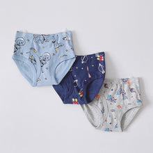 Load image into Gallery viewer, NEW! 3-PACK STAR, SPACE OR DINO BOYS BRIEFS (2-12 yo)