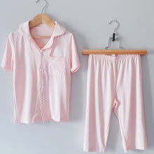 Load image into Gallery viewer, Plain Colored Button Down Shirt & Capris Set (6-14 yo)
