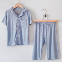 Load image into Gallery viewer, Plain Colored Button Down Shirt & Capris Set (6-14 yo)