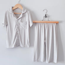 Load image into Gallery viewer, Plain Colored Button Down Shirt & Capris Set (6-14 yo)