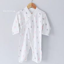 Load image into Gallery viewer, Blue or Prink Boho Buttoned Baby Suit (6-12 mo)
