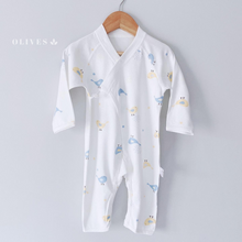 Load image into Gallery viewer, Blue Birds Buttoned Baby Suit (6-12 mo)
