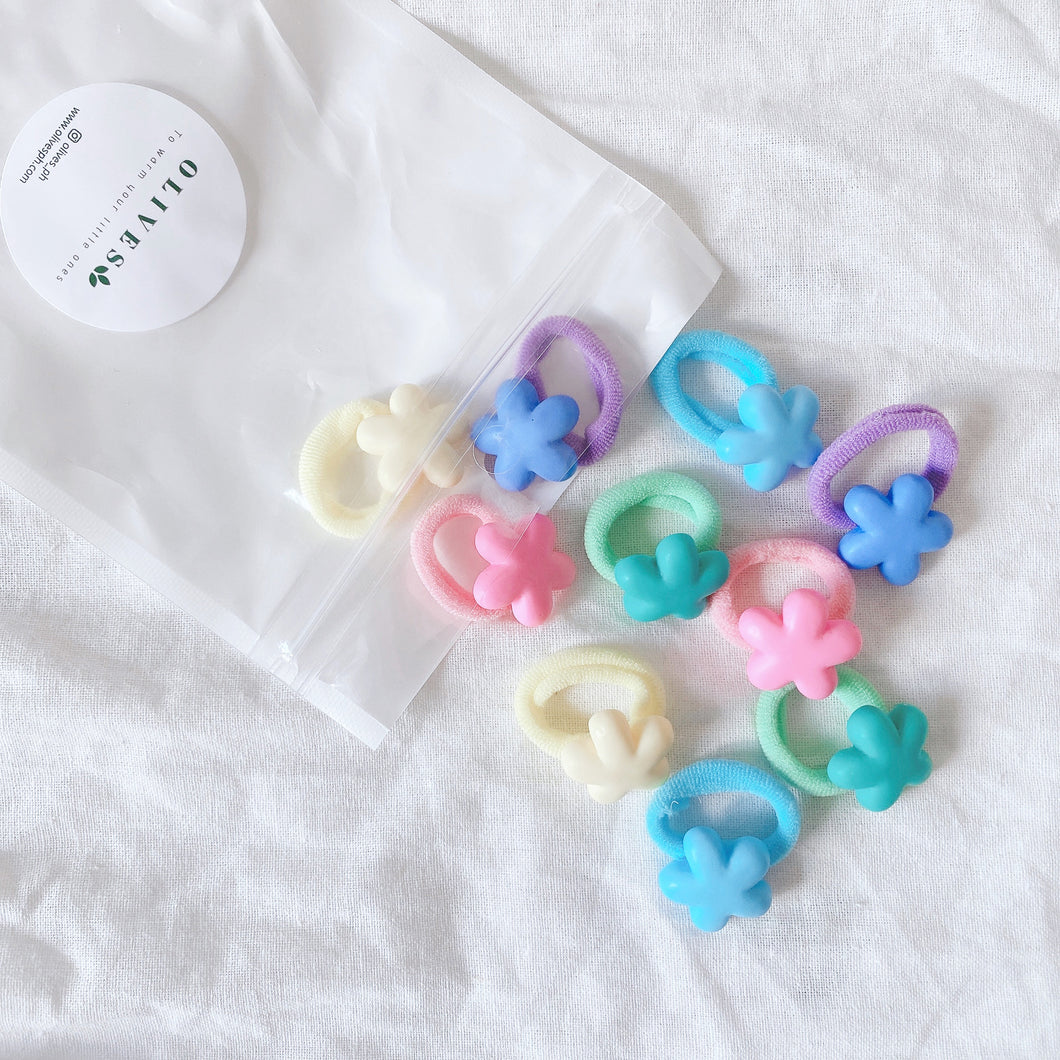 10-Pack Button Marshmallow Hair Ties