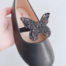 Load image into Gallery viewer, Butterfly Black Doll Shoes
